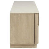 Lucaire Honed Cream And Sandstone 4-Door Tv Stand For Tvs Up To 77 Inches