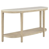 Lucaire Honed Cream And Sandstone Oval Cultured Marble Top Console Table