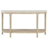 Lucaire Honed Cream And Sandstone Oval Cultured Marble Top Console Table