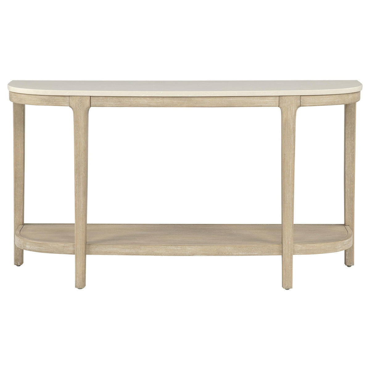 Lucaire Honed Cream And Sandstone Oval Cultured Marble Top Console Table