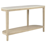 Lucaire Honed Cream And Sandstone Oval Cultured Marble Top Console Table