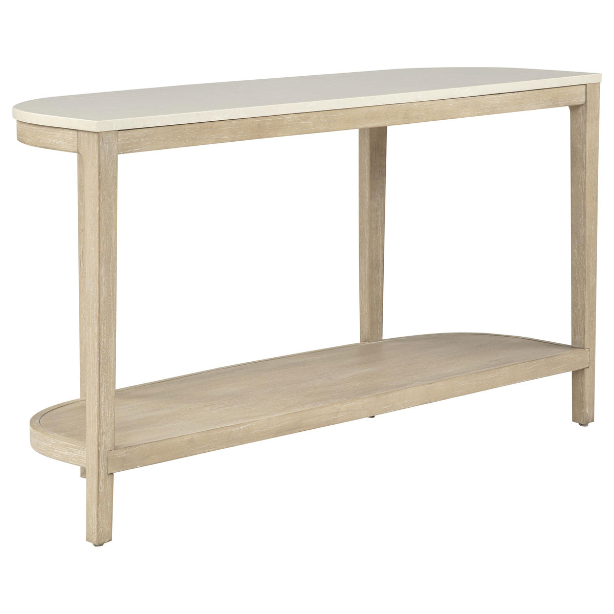 Lucaire Honed Cream And Sandstone Oval Cultured Marble Top Console Table