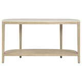 Lucaire Honed Cream And Sandstone Oval Cultured Marble Top Console Table