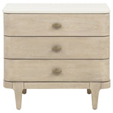 Lucaire Sandstone 3-drawer Nightstand Bedside Table - Ornate Home