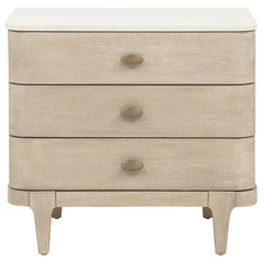 Lucaire Sandstone 3-drawer Nightstand Bedside Table - Ornate Home