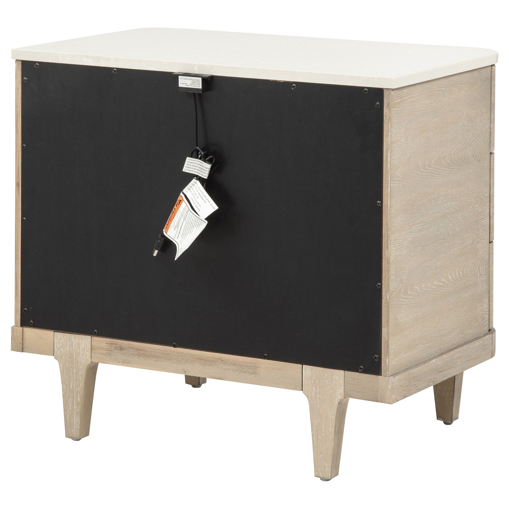 Lucaire Sandstone 3-drawer Nightstand Bedside Table - Ornate Home
