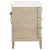 Lucaire Sandstone 3-drawer Nightstand Bedside Table - Ornate Home
