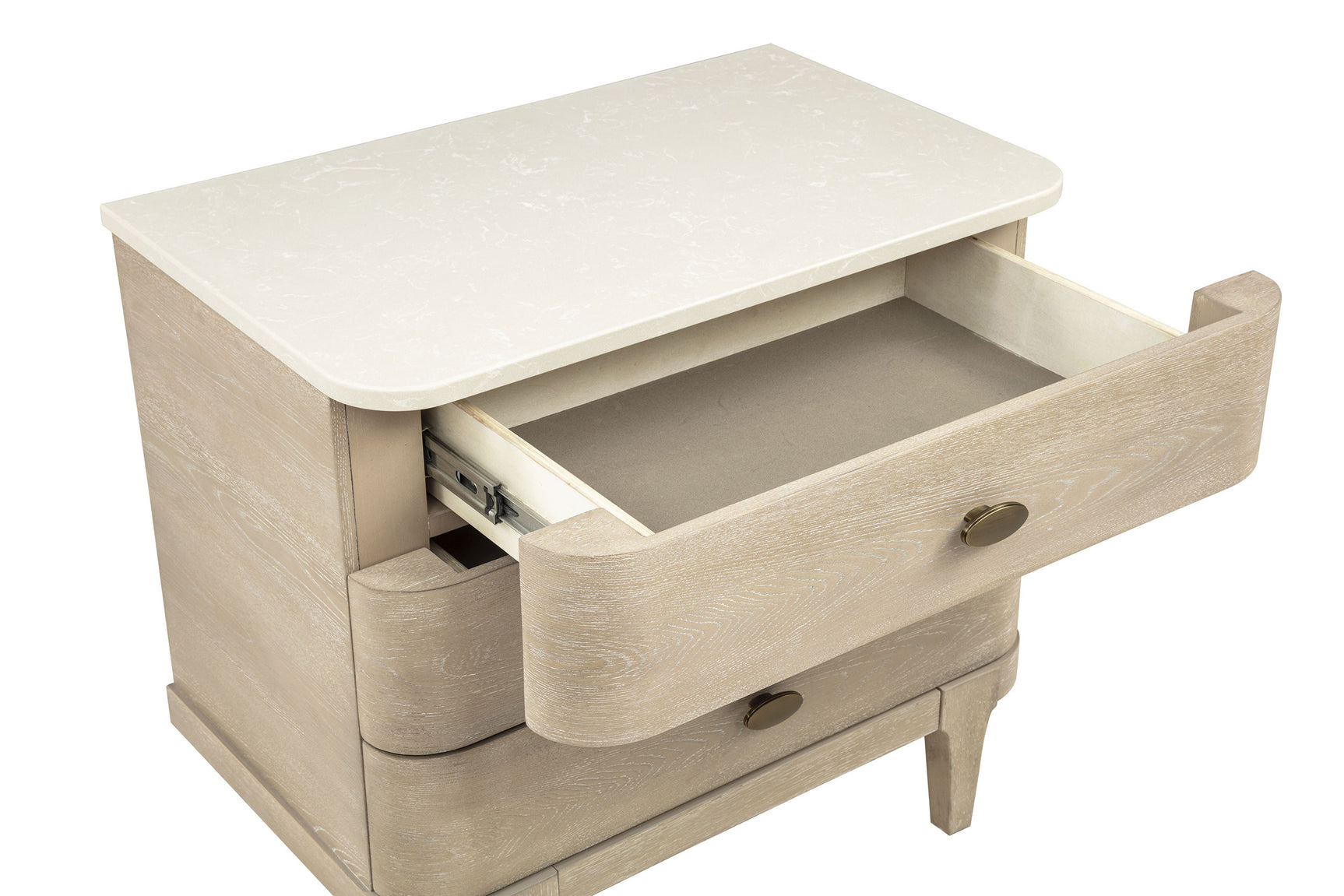 Lucaire Sandstone 3-drawer Nightstand Bedside Table - Ornate Home