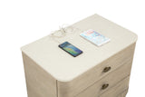 Lucaire Sandstone 3-drawer Nightstand Bedside Table - Ornate Home