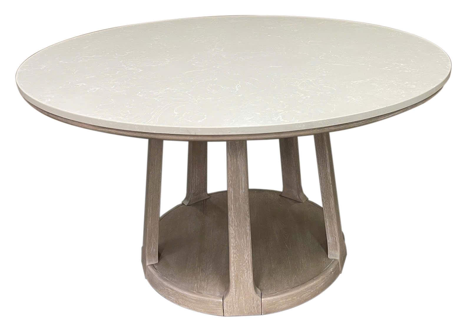 Lucaire Sandstone 54-inch Round Cultured Marble Dining Table - Ornate Home