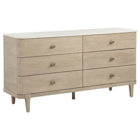 Lucaire Sandstone 6-drawer Dresser Cabinet - Ornate Home