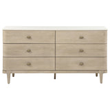 Lucaire Sandstone 6-drawer Dresser Cabinet - Ornate Home