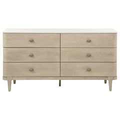 Lucaire Sandstone 6-drawer Dresser Cabinet - Ornate Home