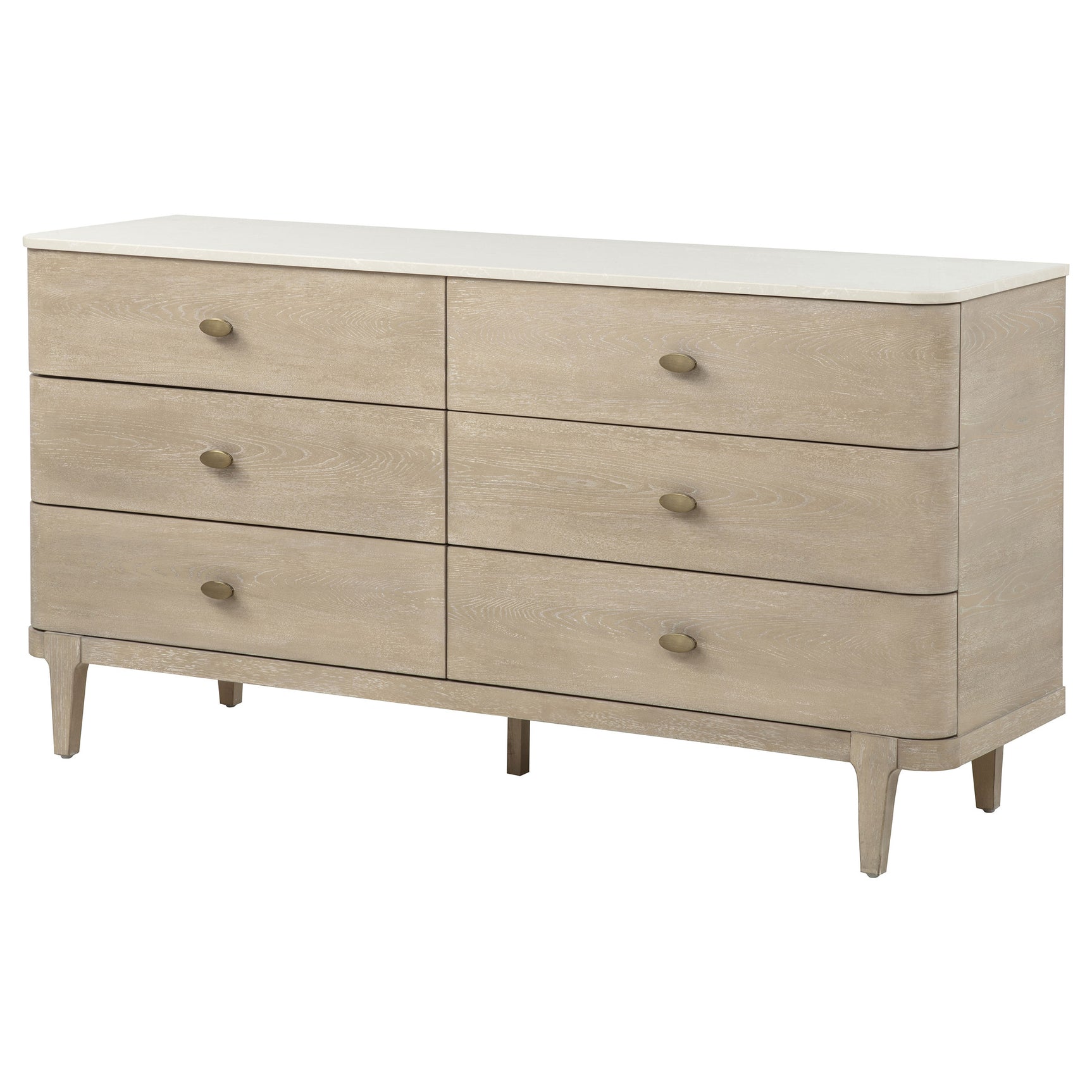 Lucaire Sandstone 6-drawer Dresser Cabinet - Ornate Home