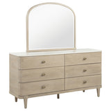 Lucaire Sandstone 6-drawer Dresser Cabinet With Mirror - Ornate Home
