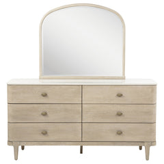 Lucaire Sandstone 6-drawer Dresser Cabinet With Mirror - Ornate Home