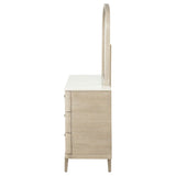 Lucaire Sandstone 6-drawer Dresser Cabinet With Mirror - Ornate Home