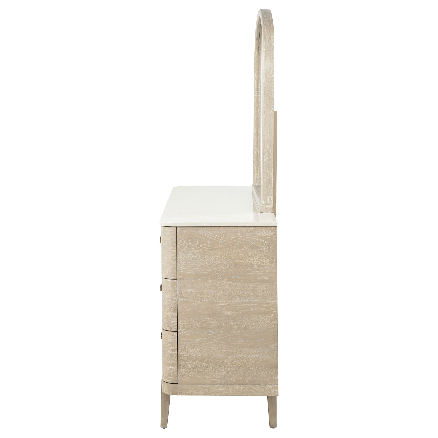 Lucaire Sandstone 6-drawer Dresser Cabinet With Mirror - Ornate Home