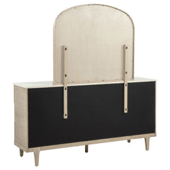 Lucaire Sandstone 6-drawer Dresser Cabinet With Mirror - Ornate Home