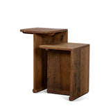 Lucan Mid-Dark Brown Reclaimed Wood Side Tables - Ornate Home