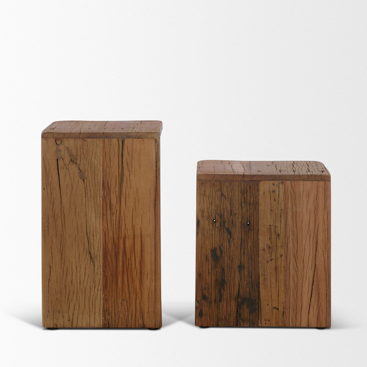 Lucan Mid-Dark Brown Reclaimed Wood Side Tables - Ornate Home