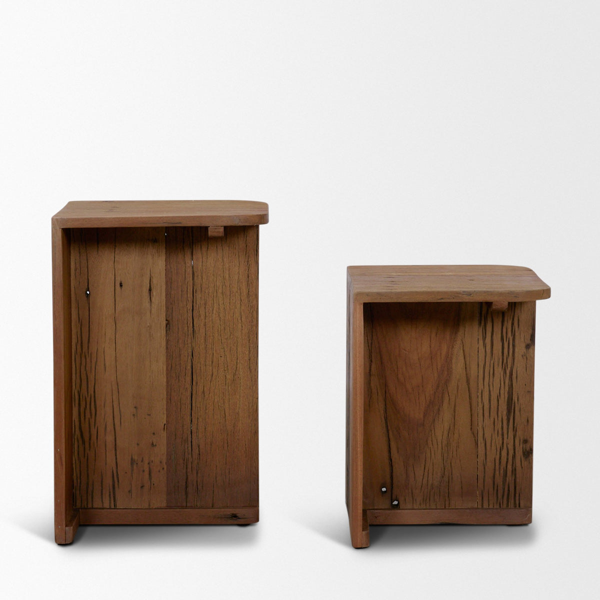 Lucan Mid-Dark Brown Reclaimed Wood Side Tables - Ornate Home