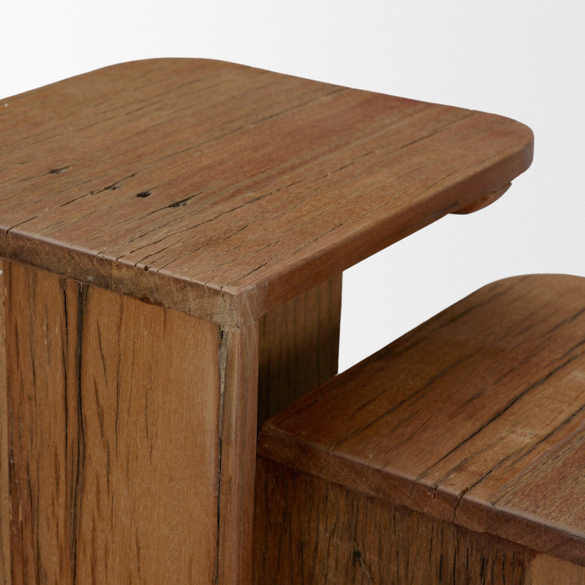 Lucan Mid-Dark Brown Reclaimed Wood Side Tables - Ornate Home