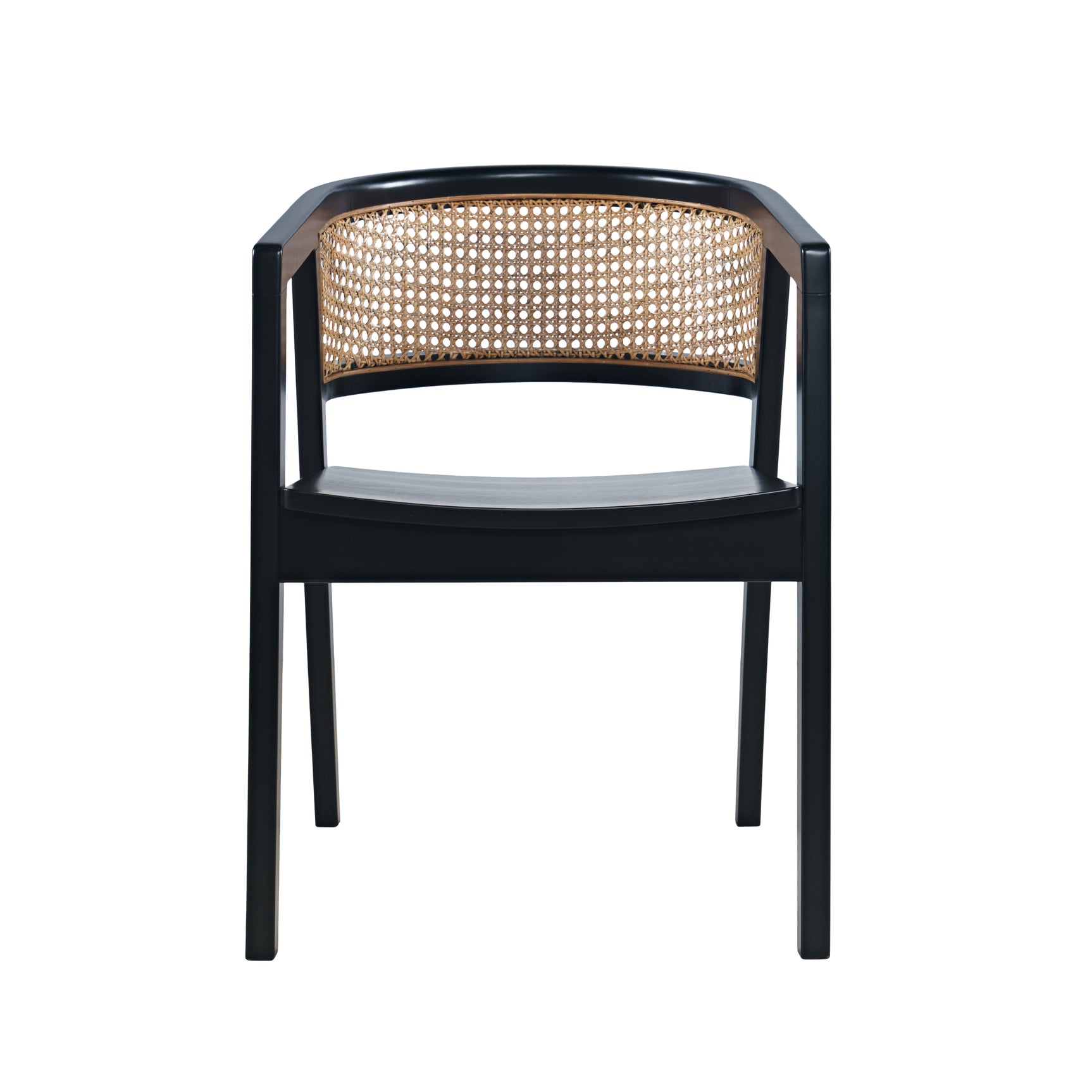 Lucas Black Dining Chair w/ Cane Insert (Set of 2) - Ornate Home