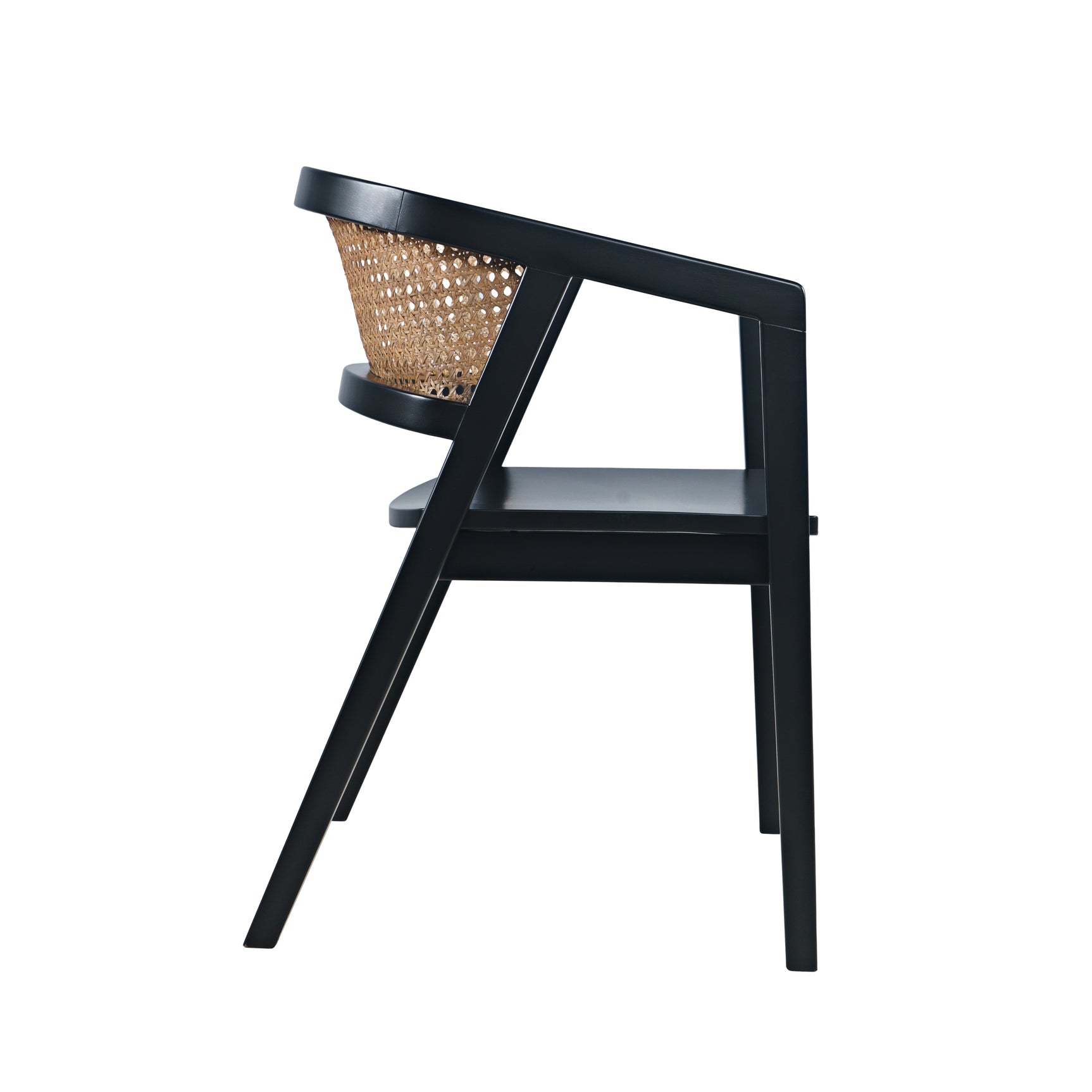 Lucas Black Dining Chair w/ Cane Insert (Set of 2) - Ornate Home