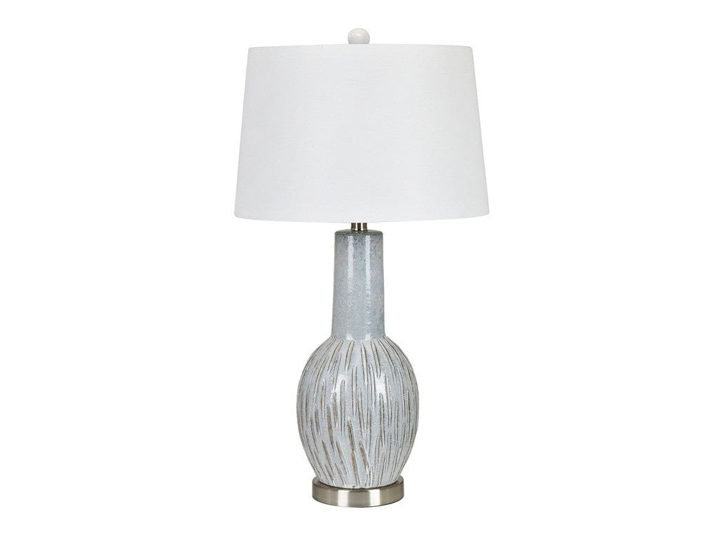 Lucas Gray/Silver/White Table Lamp (Set of 2) - Ornate Home