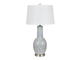 Lucas Gray/Silver/White Table Lamp (Set of 2) - Ornate Home