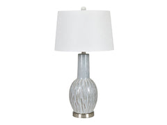Lucas Gray/Silver/White Table Lamp (Set of 2) - Ornate Home