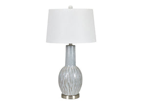 Lucas Gray/Silver/White Table Lamp (Set of 2) - Ornate Home