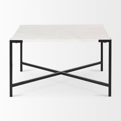 Lucas White/Black Marble Top Metal Base Coffee Table - Ornate Home