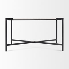 Lucas White/Black Marble Top Metal Base Coffee Table - Ornate Home