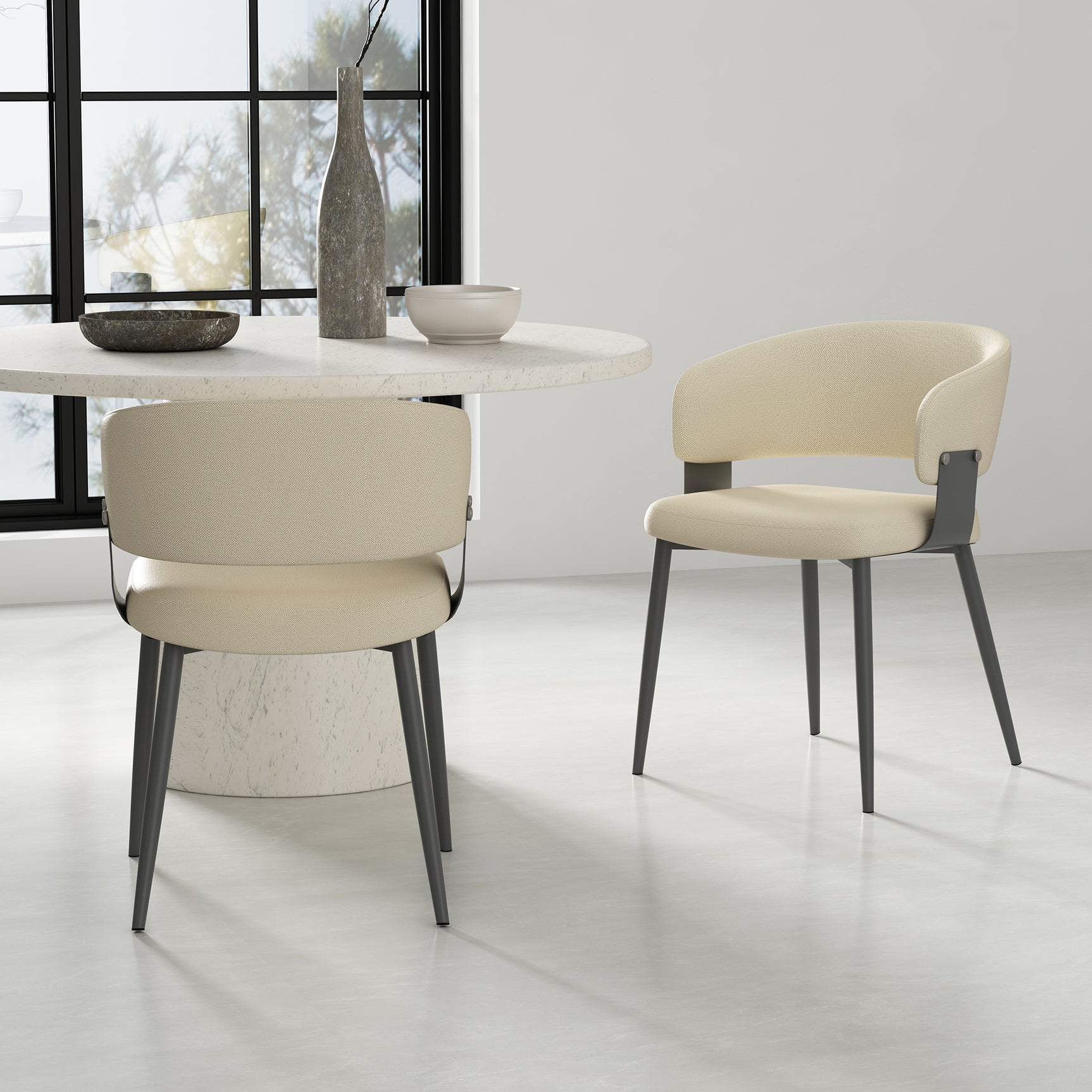Luce Dining Chair in Sand (set of 2) - Ornate Home