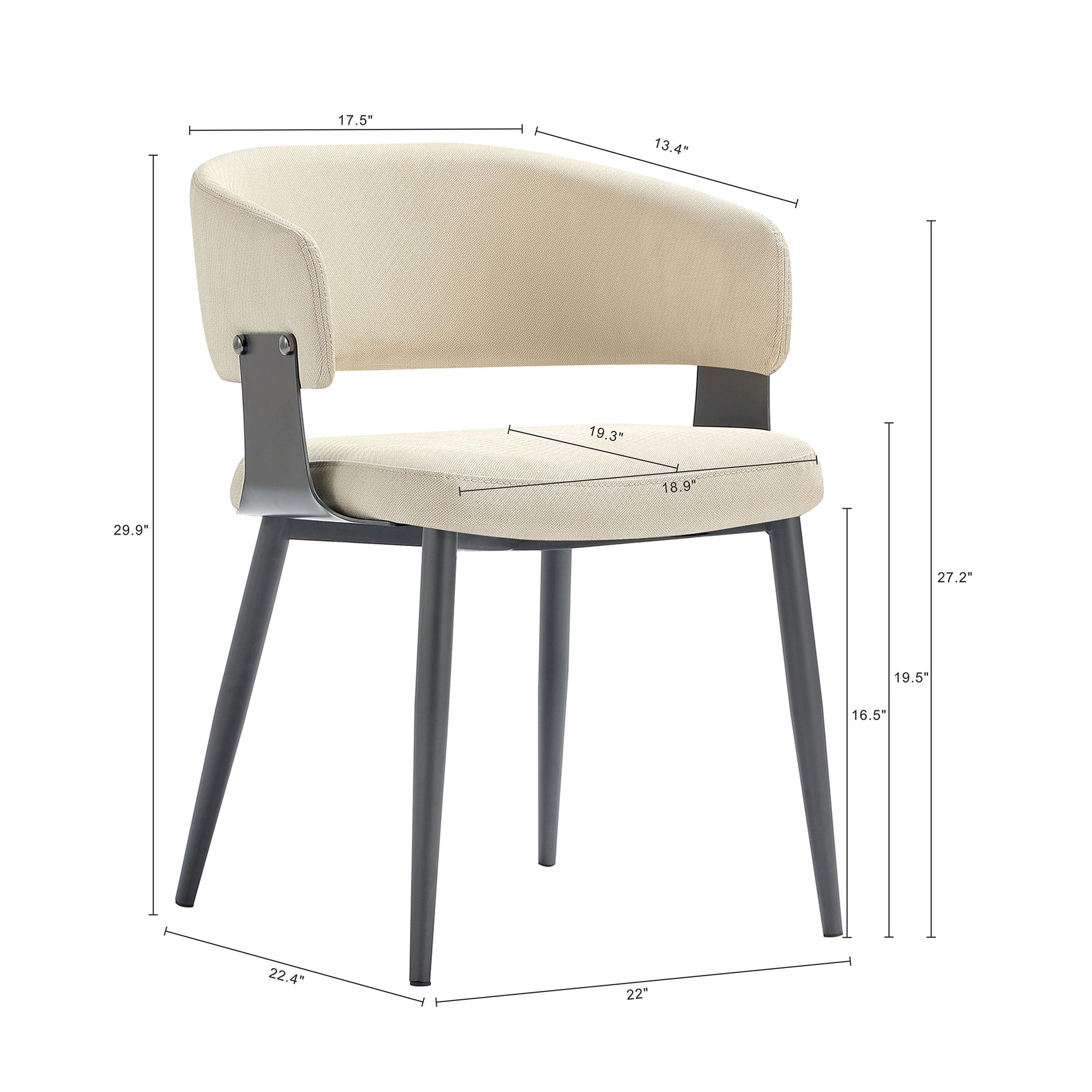 Luce Dining Chair in Sand (set of 2) - Ornate Home