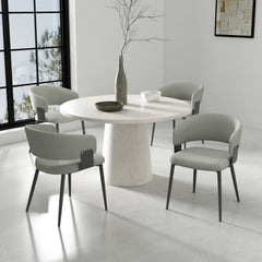 Luce Dining Chair in Stone Grey (set of 2) - Ornate Home