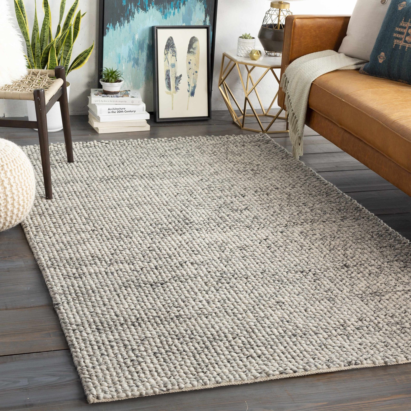 Lucerne LNE-1001 Gray Wool Rug - Ornate Home