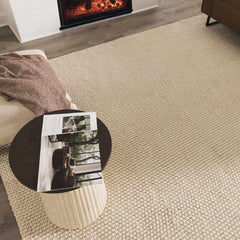 Lucerne Plain Cream Wool Rug LNE-1000 - Ornate Home
