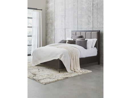 Lucerne Vintage Coffee King Upholstered Panel Bed - Ornate Home