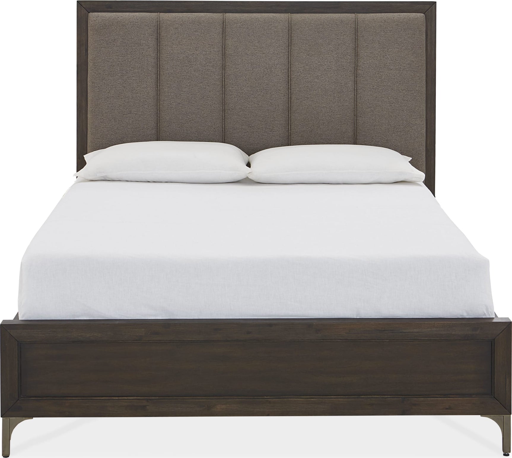 Lucerne Vintage Coffee King Upholstered Panel Bed - Ornate Home