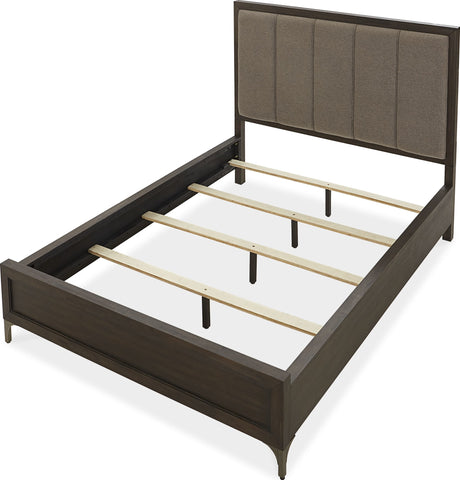 Lucerne Vintage Coffee King Upholstered Panel Bed - Ornate Home