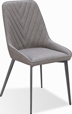 Lucia Anchor Gray/Gunmetal Metal Leg Upholstered Dining Chair (Set of 2) - Ornate Home