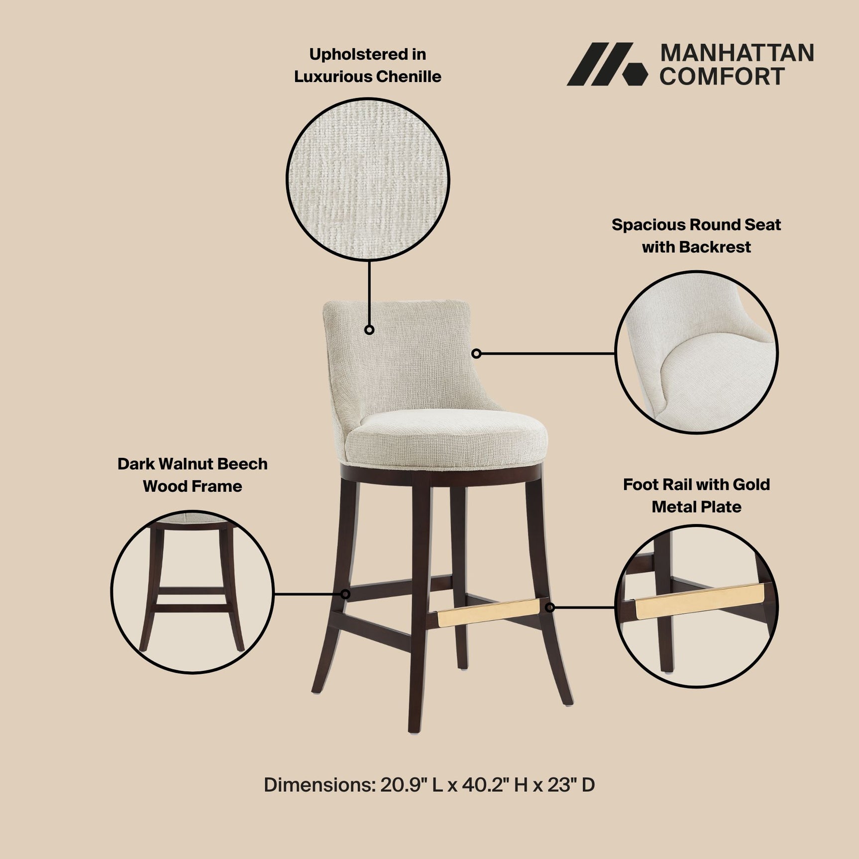 Lucia Barstool in Natural (set of 3) - Ornate Home