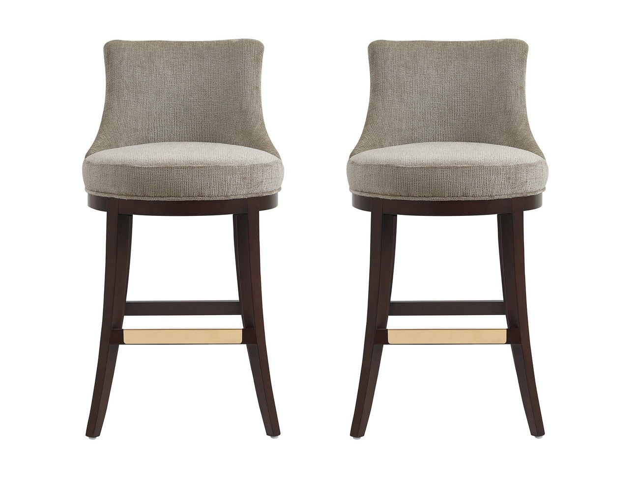 Lucia Barstool in Taupe (set of 2) - Ornate Home