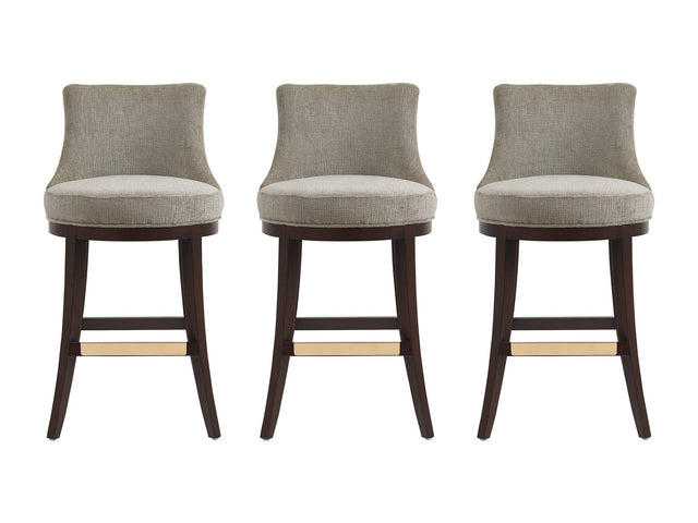 Lucia Barstool in Taupe (set of 3) - Ornate Home