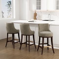 Lucia Barstool in Taupe (set of 3) - Ornate Home