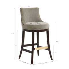 Lucia Barstool in Taupe (set of 3) - Ornate Home
