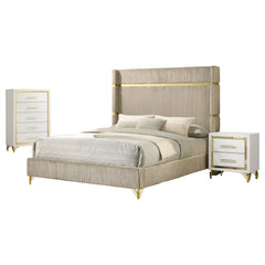 Lucia Beige And White 3-Piece Queen Bedroom Set - Ornate Home